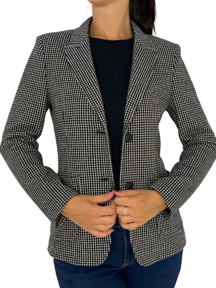 Coatigan Avec Les Filles Taglia 1X Plus - Nero/Bianco Pied De Poule - Nuovo Con Etichette