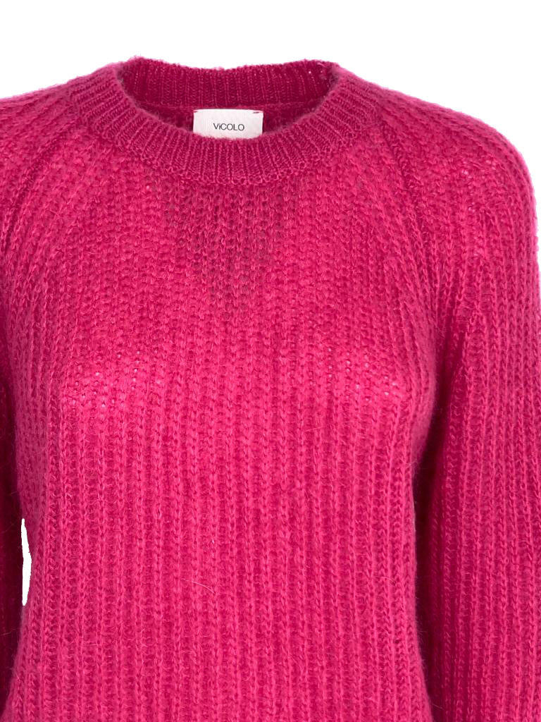 Maglione Girocollo Maglione Donna Fucsia Maglione Maison Du