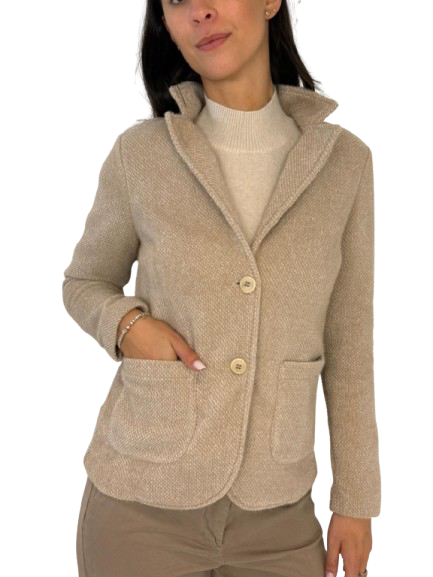 GIACCA DONNA MONOPETTO BEIGE