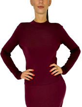 Carica l&#39;immagine nel visualizzatore di Gallery, MAGLIA DONNA MIDI BORDEAUX
