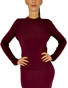 MAGLIA DONNA MIDI BORDEAUX