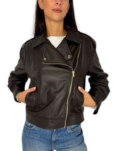 GIACCA DONNA IN SIMIL-PELLE MARRONE
