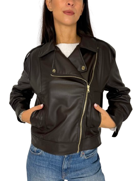 GIACCA DONNA IN SIMIL-PELLE MARRONE