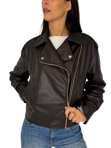 GIACCA DONNA IN SIMIL-PELLE MARRONE