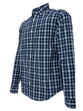 Carica l'immagine nel visualizzatore di Gallery, CAMICIA UOMO BLU FANTASIA CHECK
