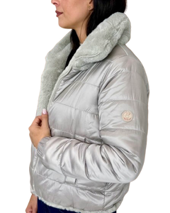 GIUBBOTTO DONNA CORTO BIANCO IN ECO-PIUMA