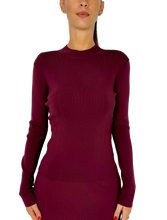 Carica l&#39;immagine nel visualizzatore di Gallery, MAGLIA DONNA MIDI BORDEAUX
