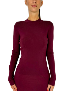 MAGLIA DONNA MIDI BORDEAUX