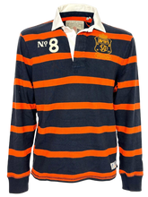 Carica l'immagine nel visualizzatore di Gallery, POLO UOMO RUGBY MANICA LUNGA BLU/ARANCIO
