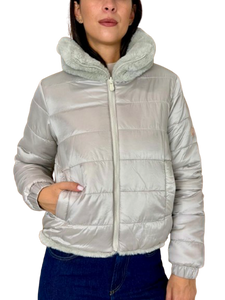 GIUBBOTTO DONNA CORTO BIANCO IN ECO-PIUMA