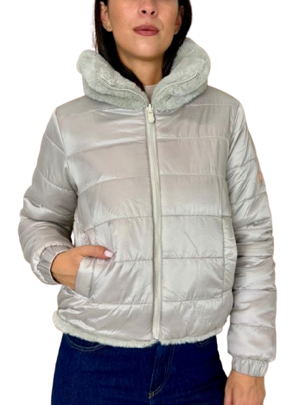 GIUBBOTTO DONNA CORTO BIANCO IN ECO-PIUMA