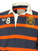 Carica l'immagine nel visualizzatore di Gallery, POLO UOMO RUGBY MANICA LUNGA BLU/ARANCIO
