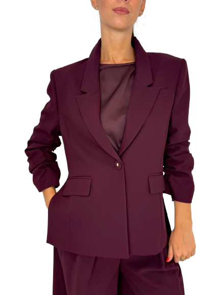 GIACCA DONNA BORDEAUX MONOPETTO