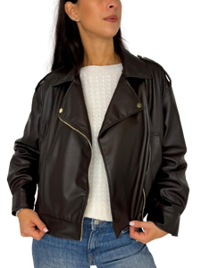 GIACCA DONNA IN SIMIL-PELLE MARRONE