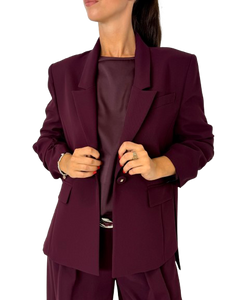 GIACCA DONNA BORDEAUX MONOPETTO