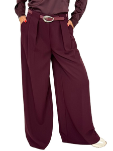PANTALONE DONNA BORDEAUX A PALAZZO