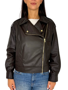 GIACCA DONNA IN SIMIL-PELLE MARRONE