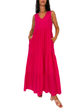 Carica l'immagine nel visualizzatore di Gallery, ABITO DONNA LUNGO FUCSIA
