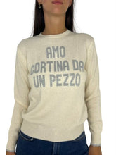 Carica l&#39;immagine nel visualizzatore di Gallery, MAGLIONE DONNA BIANCO TI AMO CORTINA
