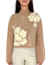 Carica l&#39;immagine nel visualizzatore di Gallery, MAGLIONE DONNA CAMMELLO GLITTERATO
