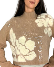 Carica l&#39;immagine nel visualizzatore di Gallery, MAGLIONE DONNA CAMMELLO GLITTERATO
