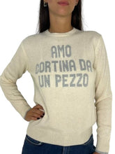 Carica l&#39;immagine nel visualizzatore di Gallery, MAGLIONE DONNA BIANCO TI AMO CORTINA
