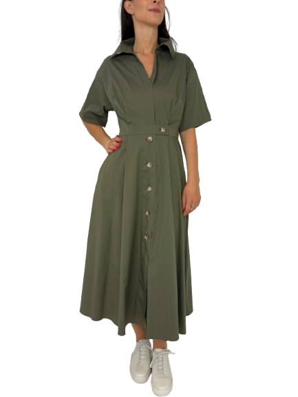 ABITO DONNA CHEMISIER VERDE MILITARE