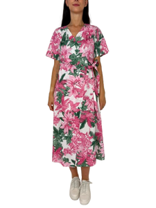ABITO DONNA CHEMISIER ROSA FANTASIA FLOREALE