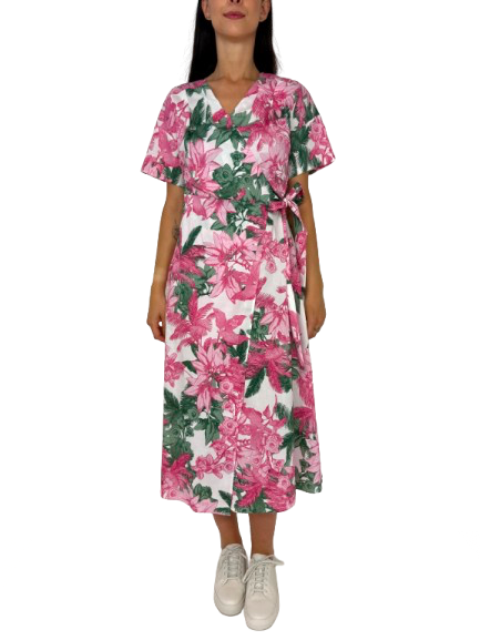 ABITO DONNA CHEMISIER ROSA FANTASIA FLOREALE