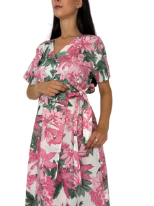ABITO DONNA CHEMISIER ROSA FANTASIA FLOREALE