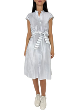 Carica l&#39;immagine nel visualizzatore di Gallery, VESTITO DONNA A RIGHE BIANCO/VERDE
