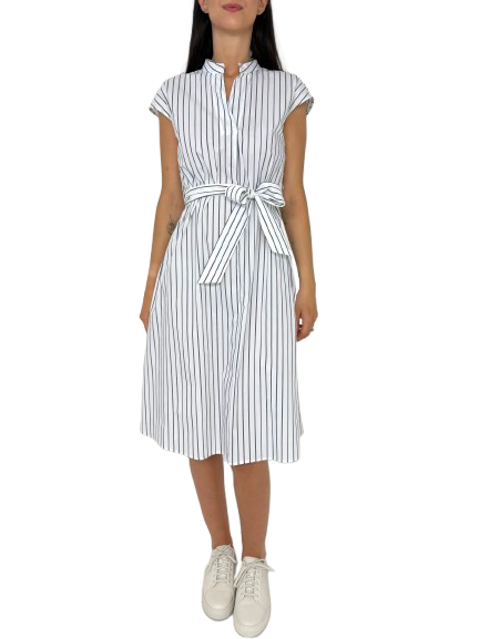 VESTITO DONNA A RIGHE BIANCO/VERDE