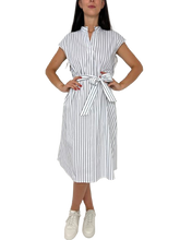 Carica l&#39;immagine nel visualizzatore di Gallery, VESTITO DONNA A RIGHE BIANCO/VERDE
