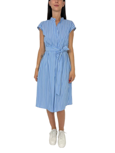 VESTITO DONNA A RIGHE BIANCO/AZZURRO