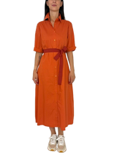 Carica l&#39;immagine nel visualizzatore di Gallery, ABITO DONNA CHEMISIER ARANCIO
