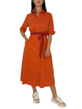 Carica l&#39;immagine nel visualizzatore di Gallery, ABITO DONNA CHEMISIER ARANCIO
