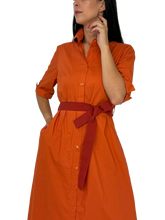 Carica l&#39;immagine nel visualizzatore di Gallery, ABITO DONNA CHEMISIER ARANCIO
