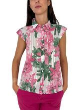 Carica l&#39;immagine nel visualizzatore di Gallery, CAMICIA DONNA ROSA FANTASIA FLOREALE
