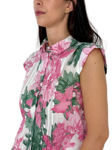 CAMICIA DONNA ROSA FANTASIA FLOREALE