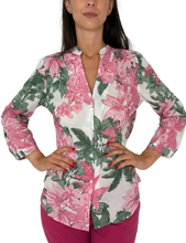 Carica l&#39;immagine nel visualizzatore di Gallery, CAMICIA DONNA ROSA FANTASIA FLOREALE
