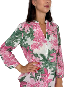 CAMICIA DONNA ROSA FANTASIA FLOREALE