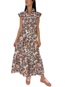 ABITO DONNA CHEMISIER 100% COTONE FANTASIA FLOREALE