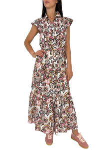 ABITO DONNA CHEMISIER 100% COTONE FANTASIA FLOREALE