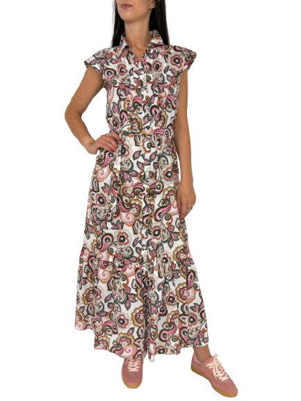 ABITO DONNA CHEMISIER 100% COTONE FANTASIA FLOREALE