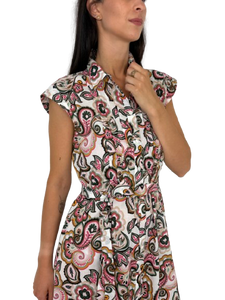 ABITO DONNA CHEMISIER 100% COTONE FANTASIA FLOREALE