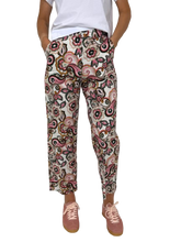 Carica l&#39;immagine nel visualizzatore di Gallery, PANTALONE DONNA ROSA FANTASIA FLOREALE
