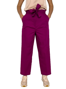 PANTALONE DONNA VIOLA CON FIOCCO