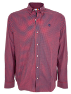 CAMICIA UOMO FANTASIA CHECK ROSSO/BLU
