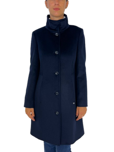 CAPPOTTO LUNGO DONNA BLU MONOPETTO