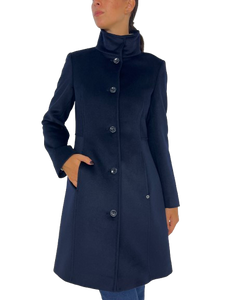 CAPPOTTO LUNGO DONNA BLU MONOPETTO